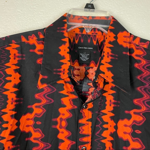 Calvin Klein Jeans Western Button Up Shirt Large - Picture 4 of 9